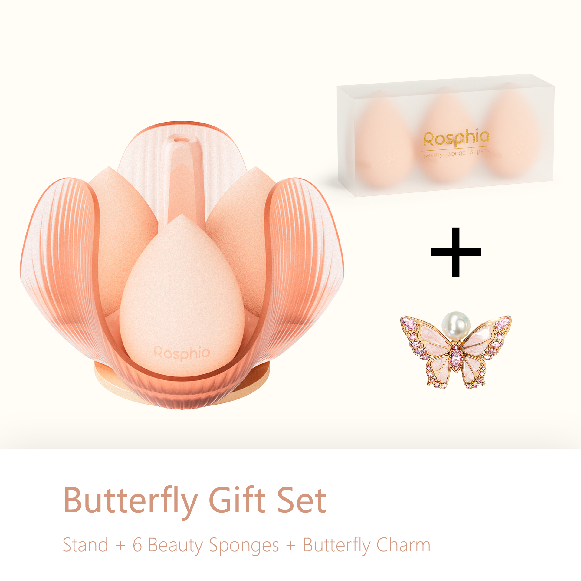 Beauty Sponge with Rotating Petal Organizer