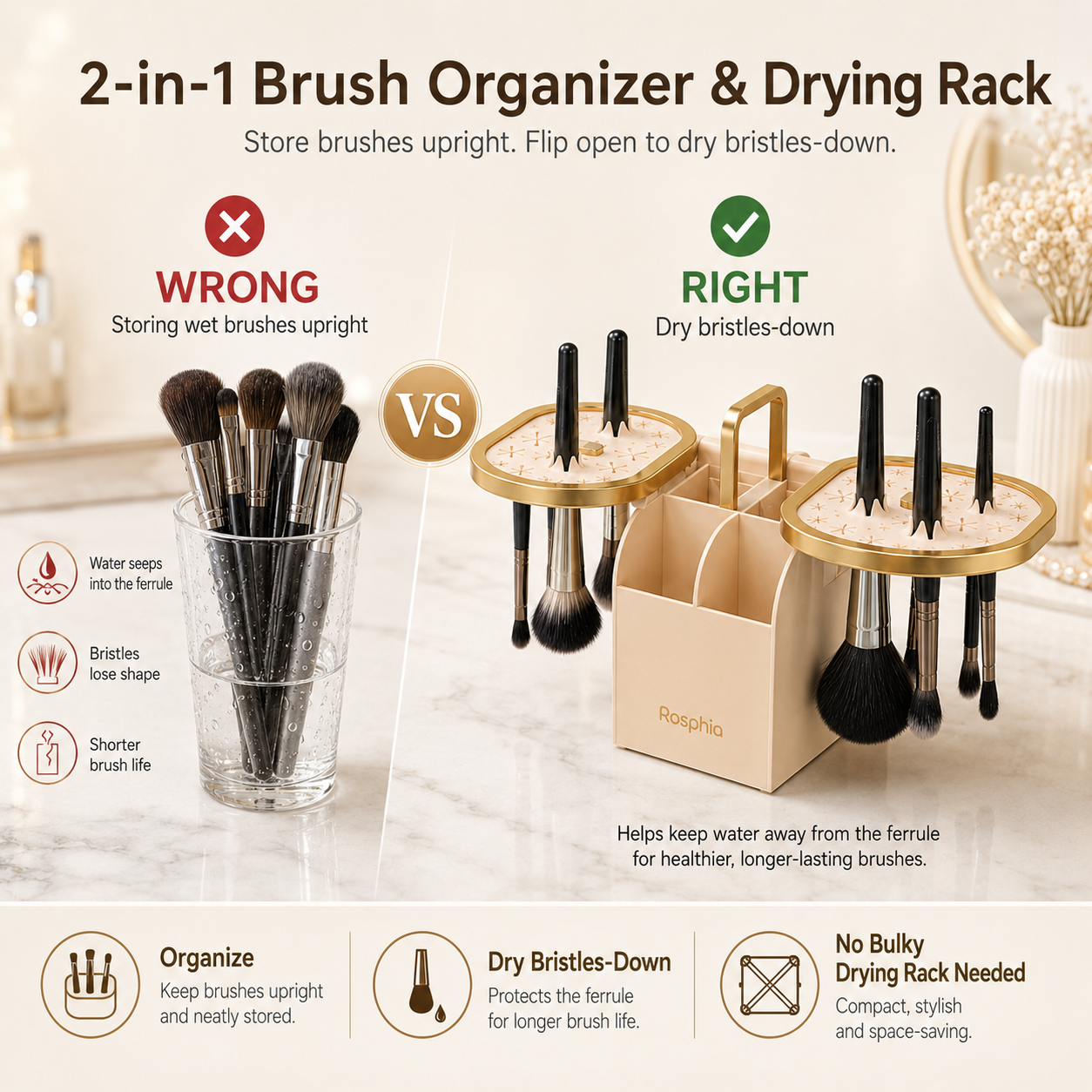 2-in-1 Makeup BrushHub